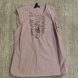 J. Crew Red and White Striped Blouse